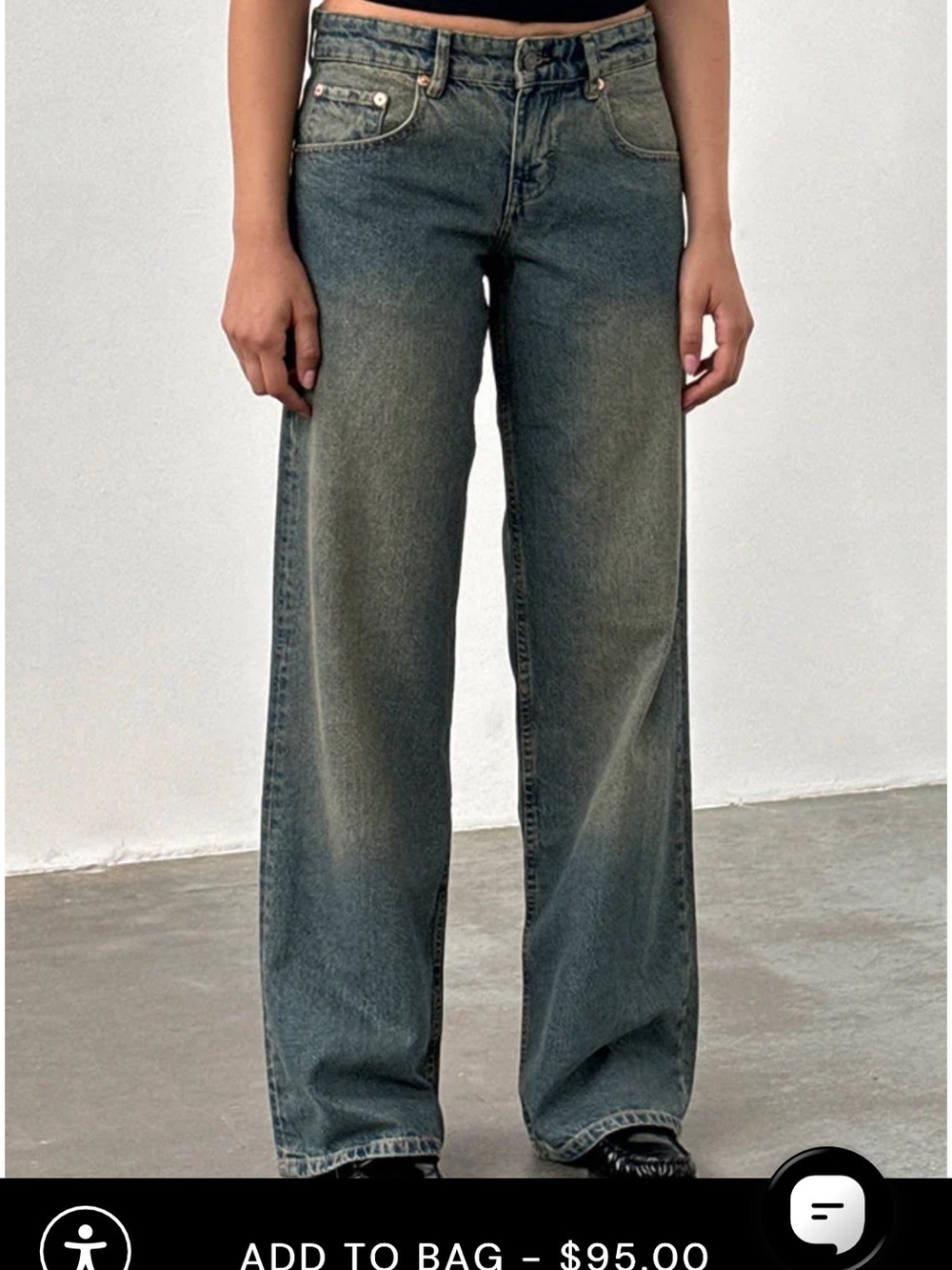 Low Rise Parallel Jeans In Brown Blue Acid